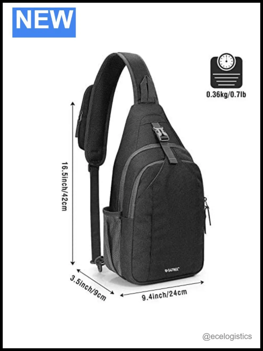 RFID Blocking Sling Bag Crossbody Water Resistant Polyester Daypack
